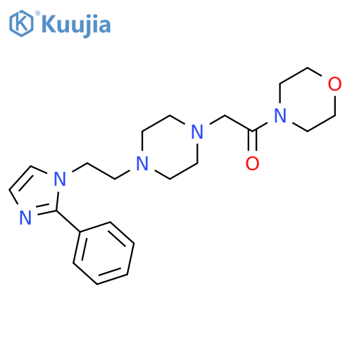 1-(morpholin-4-yl)-2-{4-[2-(2-phenyl-1H-imidazol-1-yl)ethyl]piperazin-1-yl}ethan-1-one structure