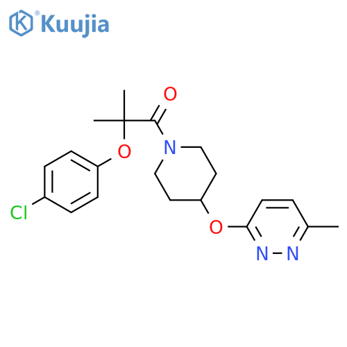2-(4-chlorophenoxy)-2-methyl-1-{4-[(6-methylpyridazin-3-yl)oxy]piperidin-1-yl}propan-1-one structure