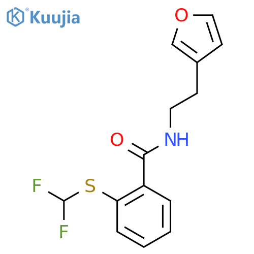 2-(difluoromethyl)sulfanyl-N-2-(furan-3-yl)ethylbenzamide structure