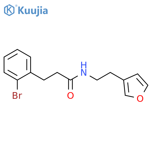 3-(2-bromophenyl)-N-2-(furan-3-yl)ethylpropanamide structure