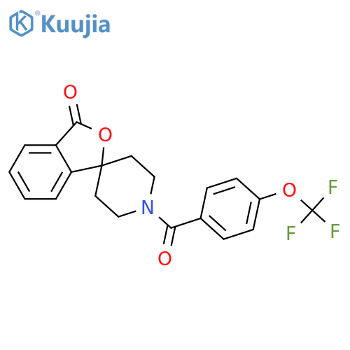 1'-[4-(trifluoromethoxy)benzoyl]-3H-spiro[2-benzofuran-1,4'-piperidine]-3-one structure