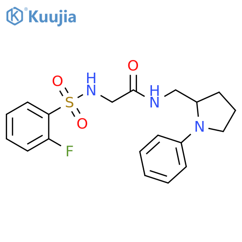2-(2-fluorobenzenesulfonamido)-N-[(1-phenylpyrrolidin-2-yl)methyl]acetamide structure