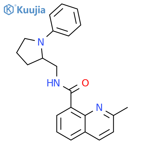 2-methyl-N-[(1-phenylpyrrolidin-2-yl)methyl]quinoline-8-carboxamide structure