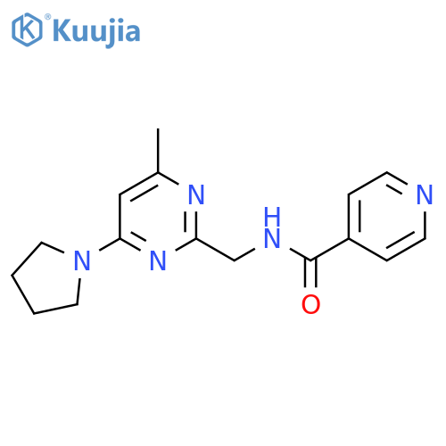 N-{4-methyl-6-(pyrrolidin-1-yl)pyrimidin-2-ylmethyl}pyridine-4-carboxamide structure