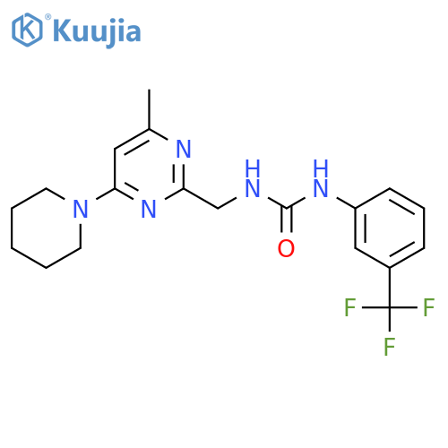3-{4-methyl-6-(piperidin-1-yl)pyrimidin-2-ylmethyl}-1-3-(trifluoromethyl)phenylurea structure