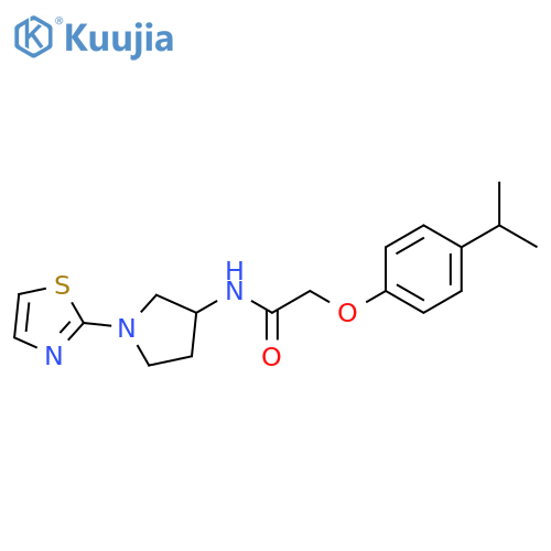 2-[4-(propan-2-yl)phenoxy]-N-[1-(1,3-thiazol-2-yl)pyrrolidin-3-yl]acetamide structure