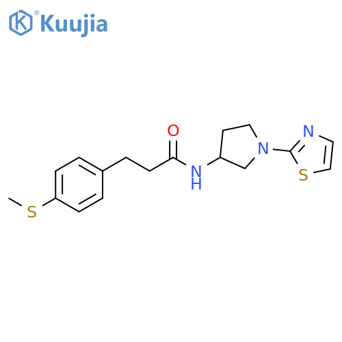 3-[4-(methylsulfanyl)phenyl]-N-[1-(1,3-thiazol-2-yl)pyrrolidin-3-yl]propanamide structure