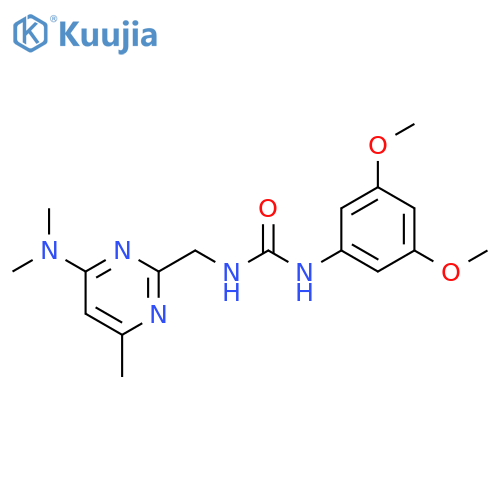 1-(3,5-dimethoxyphenyl)-3-{[4-(dimethylamino)-6-methylpyrimidin-2-yl]methyl}urea structure