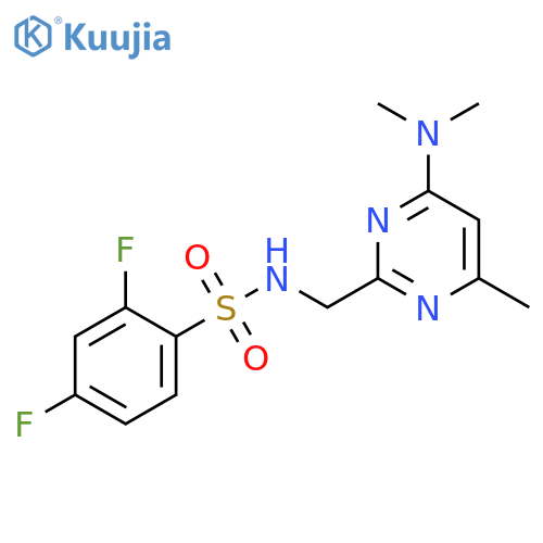 N-{[4-(dimethylamino)-6-methylpyrimidin-2-yl]methyl}-2,4-difluorobenzene-1-sulfonamide structure
