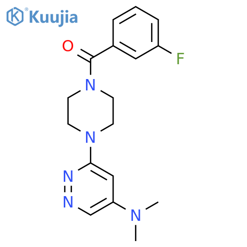 6-4-(3-fluorobenzoyl)piperazin-1-yl-N,N-dimethylpyridazin-4-amine structure