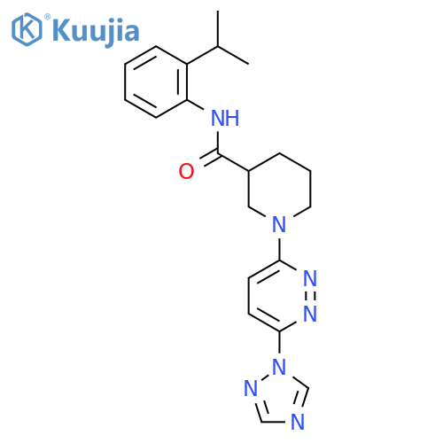 1-(6-(1H-1,2,4-triazol-1-yl)pyridazin-3-yl)-N-(2-isopropylphenyl)piperidine-3-carboxamide structure