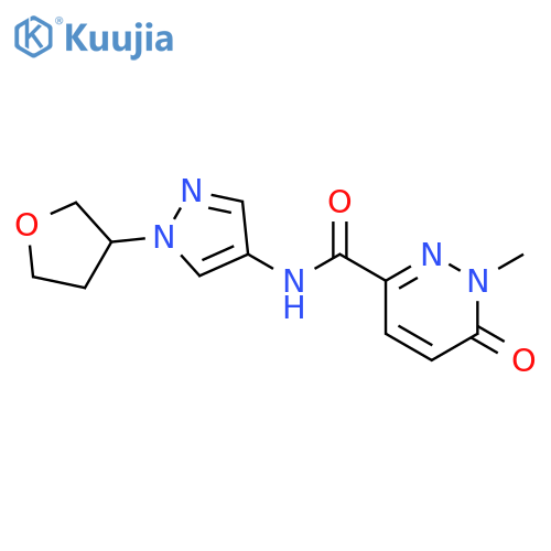 1,6-Dihydro-1-methyl-6-oxo-N-[1-(tetrahydro-3-furanyl)-1H-pyrazol-4-yl]-3-pyridazinecarboxamide structure