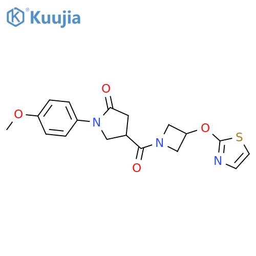 1-(4-methoxyphenyl)-4-[3-(1,3-thiazol-2-yloxy)azetidine-1-carbonyl]pyrrolidin-2-one structure