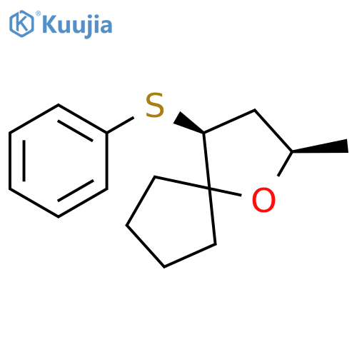 1-Oxaspiro[4.4]nonane, 2-methyl-4-(phenylthio)-, cis- structure