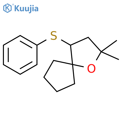 1-Oxaspiro[4.4]nonane, 2,2-dimethyl-4-(phenylthio)- structure
