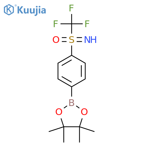 Imino-oxo-[4-(4,4,5,5-tetramethyl-1,3,2-dioxaborolan-2-yl)phenyl]-(trifluoromethyl)-lambda6-sulfane structure