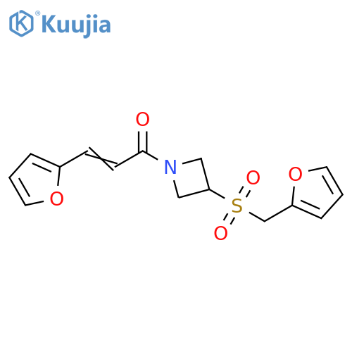 (2E)-3-(furan-2-yl)-1-{3-[(furan-2-yl)methanesulfonyl]azetidin-1-yl}prop-2-en-1-one structure