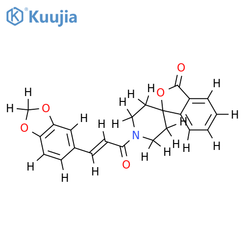 1'-[(2E)-3-(2H-1,3-benzodioxol-5-yl)prop-2-enoyl]-3H-spiro[2-benzofuran-1,4'-piperidine]-3-one structure