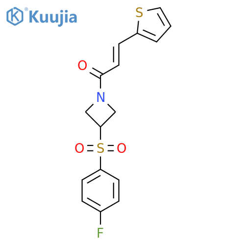 (2E)-1-3-(4-fluorobenzenesulfonyl)azetidin-1-yl-3-(thiophen-2-yl)prop-2-en-1-one structure