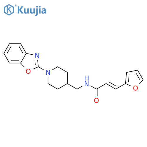(2E)-N-{[1-(1,3-benzoxazol-2-yl)piperidin-4-yl]methyl}-3-(furan-2-yl)prop-2-enamide structure