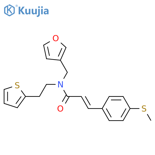 (2E)-N-[(furan-3-yl)methyl]-3-[4-(methylsulfanyl)phenyl]-N-[2-(thiophen-2-yl)ethyl]prop-2-enamide structure