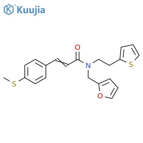 (2E)-N-[(furan-2-yl)methyl]-3-[4-(methylsulfanyl)phenyl]-N-[2-(thiophen-2-yl)ethyl]prop-2-enamide structure