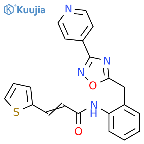 (2E)-N-(2-{[3-(pyridin-4-yl)-1,2,4-oxadiazol-5-yl]methyl}phenyl)-3-(thiophen-2-yl)prop-2-enamide structure