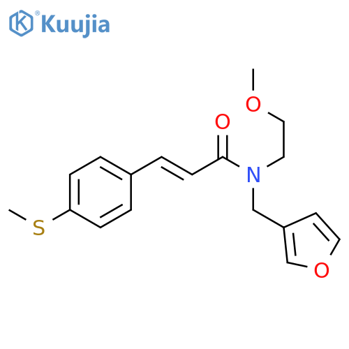 (2E)-N-[(furan-3-yl)methyl]-N-(2-methoxyethyl)-3-[4-(methylsulfanyl)phenyl]prop-2-enamide structure