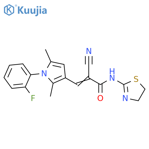 2-Propenamide, 2-cyano-N-(4,5-dihydro-2-thiazolyl)-3-[1-(2-fluorophenyl)-2,5-dimethyl-1H-pyrrol-3-yl]- structure
