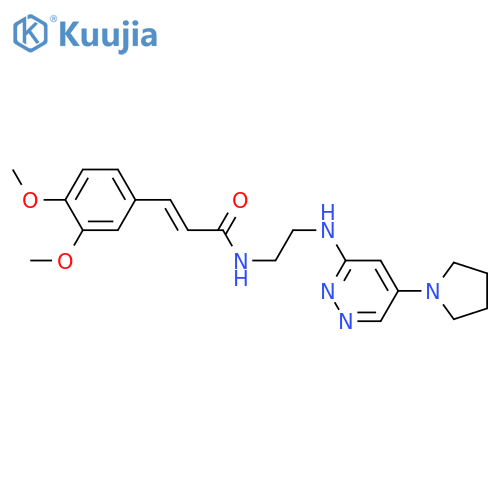 (2E)-3-(3,4-dimethoxyphenyl)-N-(2-{[5-(pyrrolidin-1-yl)pyridazin-3-yl]amino}ethyl)prop-2-enamide structure