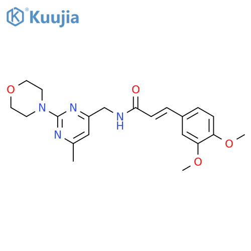 (2E)-3-(3,4-dimethoxyphenyl)-N-{[6-methyl-2-(morpholin-4-yl)pyrimidin-4-yl]methyl}prop-2-enamide structure