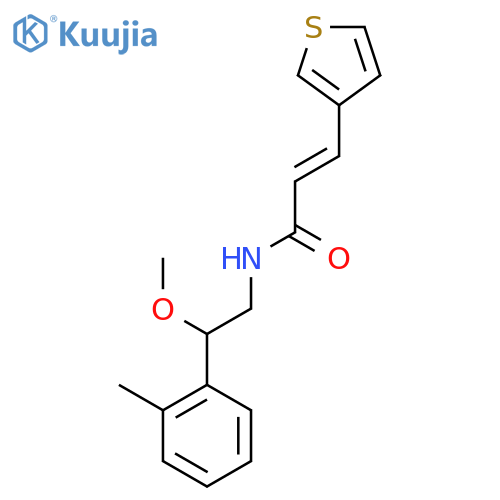 (E)-N-(2-methoxy-2-(o-tolyl)ethyl)-3-(thiophen-3-yl)acrylamide structure