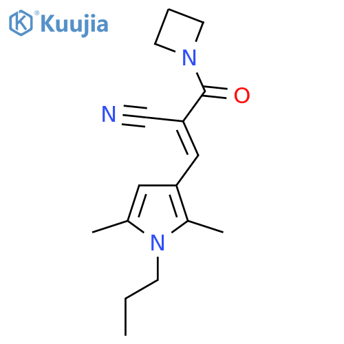 (E)-2-(Azetidine-1-carbonyl)-3-(2,5-dimethyl-1-propylpyrrol-3-yl)prop-2-enenitrile structure