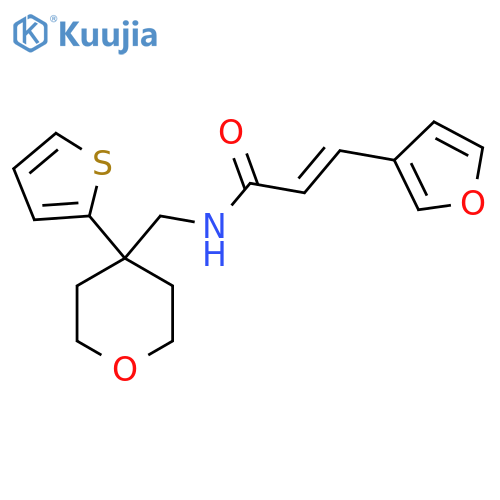 (2E)-3-(furan-3-yl)-N-{4-(thiophen-2-yl)oxan-4-ylmethyl}prop-2-enamide structure