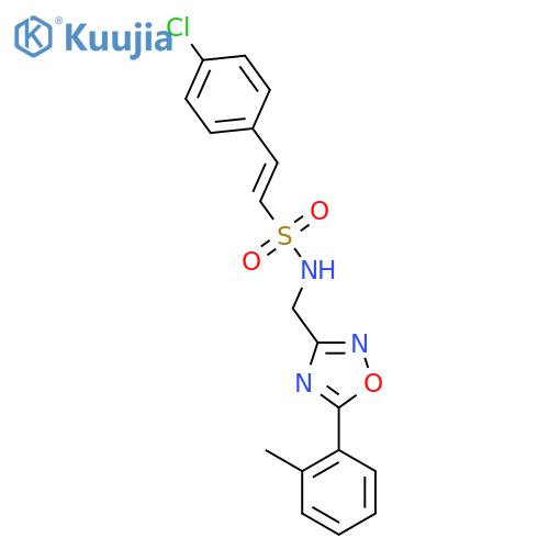 2-(4-chlorophenyl)-N-{[5-(2-methylphenyl)-1,2,4-oxadiazol-3-yl]methyl}ethene-1-sulfonamide structure