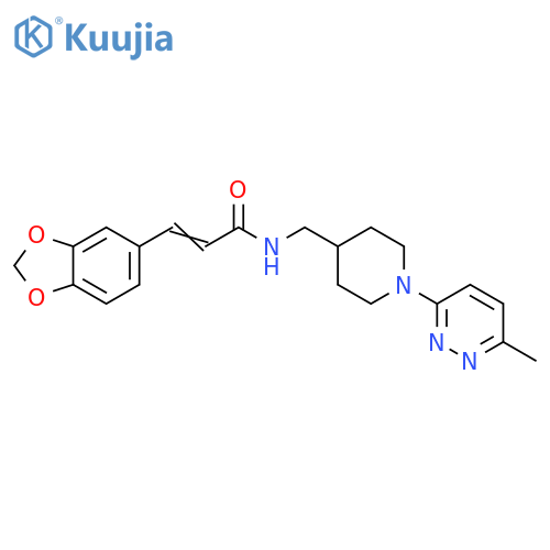 (2E)-3-(2H-1,3-benzodioxol-5-yl)-N-{[1-(6-methylpyridazin-3-yl)piperidin-4-yl]methyl}prop-2-enamide structure