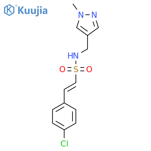 2-(4-chlorophenyl)-N-[(1-methyl-1H-pyrazol-4-yl)methyl]ethene-1-sulfonamide structure