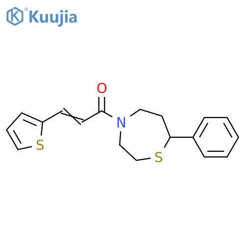 (2E)-1-(7-phenyl-1,4-thiazepan-4-yl)-3-(thiophen-2-yl)prop-2-en-1-one structure