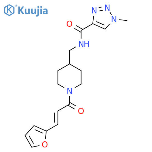 N-({1-(2E)-3-(furan-2-yl)prop-2-enoylpiperidin-4-yl}methyl)-1-methyl-1H-1,2,3-triazole-4-carboxamide structure