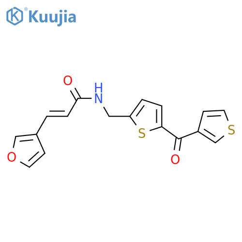 (2E)-3-(furan-3-yl)-N-{[5-(thiophene-3-carbonyl)thiophen-2-yl]methyl}prop-2-enamide structure
