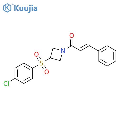 (2E)-1-[3-(4-chlorobenzenesulfonyl)azetidin-1-yl]-3-phenylprop-2-en-1-one structure