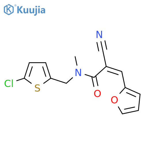 (Z)-N-[(5-Chlorothiophen-2-yl)methyl]-2-cyano-3-(furan-2-yl)-N-methylprop-2-enamide structure