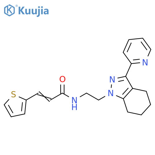 (2E)-N-{2-[3-(pyridin-2-yl)-4,5,6,7-tetrahydro-1H-indazol-1-yl]ethyl}-3-(thiophen-2-yl)prop-2-enamide structure