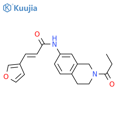 (2E)-3-(furan-3-yl)-N-(2-propanoyl-1,2,3,4-tetrahydroisoquinolin-7-yl)prop-2-enamide structure