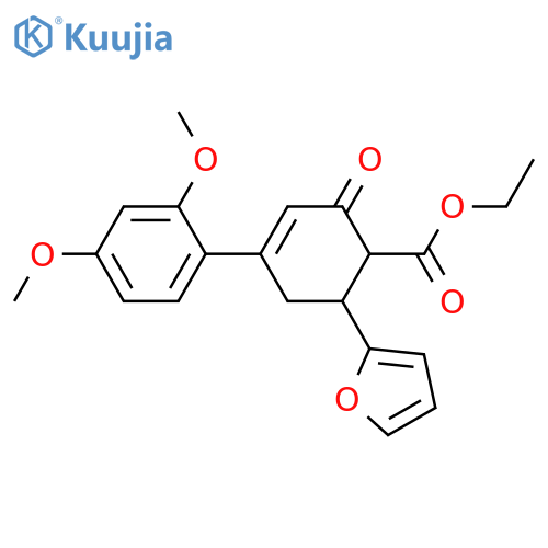ethyl 4-(2,4-dimethoxyphenyl)-6-(furan-2-yl)-2-oxocyclohex-3-ene-1-carboxylate structure
