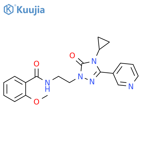 N-{2-[4-cyclopropyl-5-oxo-3-(pyridin-3-yl)-4,5-dihydro-1H-1,2,4-triazol-1-yl]ethyl}-2-methoxybenzamide structure