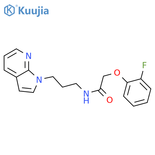 2-(2-fluorophenoxy)-N-(3-{1H-pyrrolo[2,3-b]pyridin-1-yl}propyl)acetamide structure