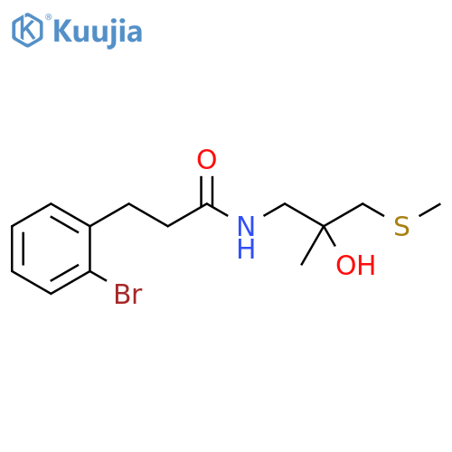 3-(2-bromophenyl)-N-[2-hydroxy-2-methyl-3-(methylsulfanyl)propyl]propanamide structure