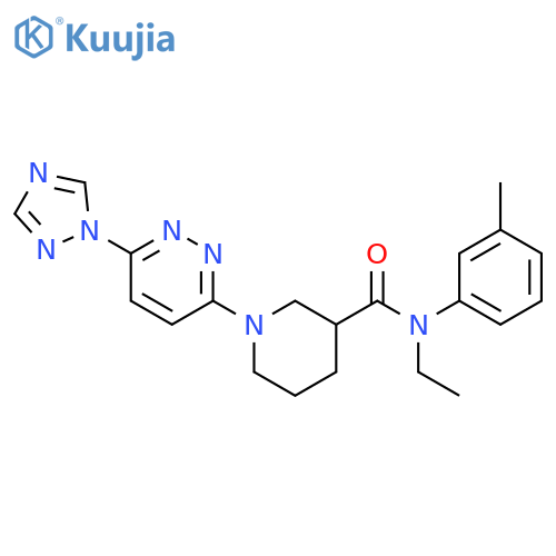 N-Ethyl-N-(3-methylphenyl)-1-[6-(1H-1,2,4-triazol-1-yl)-3-pyridazinyl]-3-piperidinecarboxamide structure