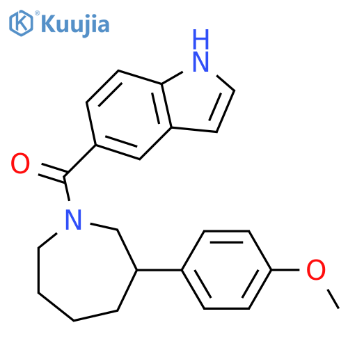 1H-indol-5-yl-[3-(4-methoxyphenyl)azepan-1-yl]methanone structure